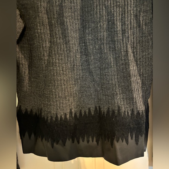 Lafayette 148 New York Size Small Brushed Wool, leather Combo Cardigan - Picture 6 of 8